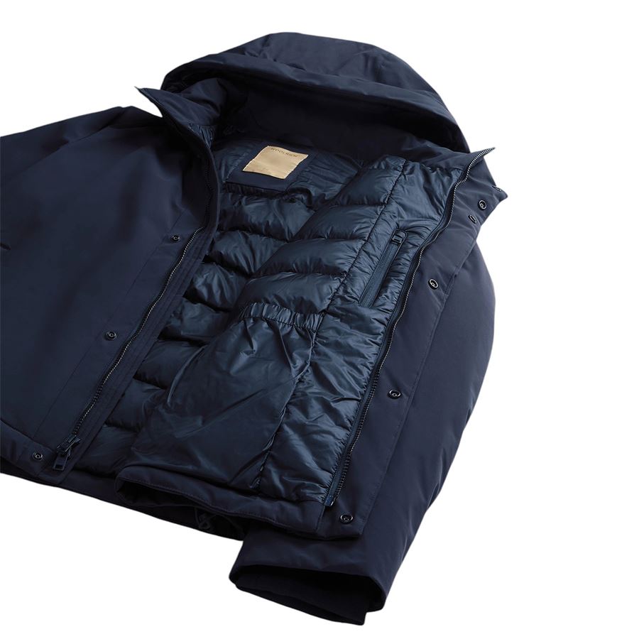 Giacca da uomo in nylon elasticizzato imbottita con cappuccio rimovibile Woolrich | CFWOOU09293989